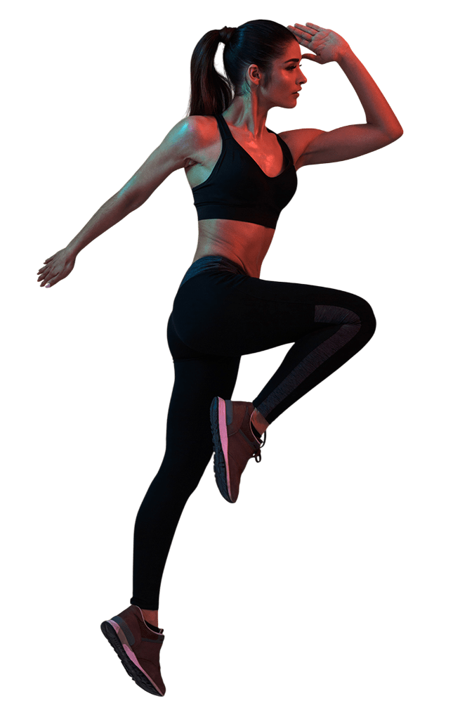 Una chica realizando un salto.